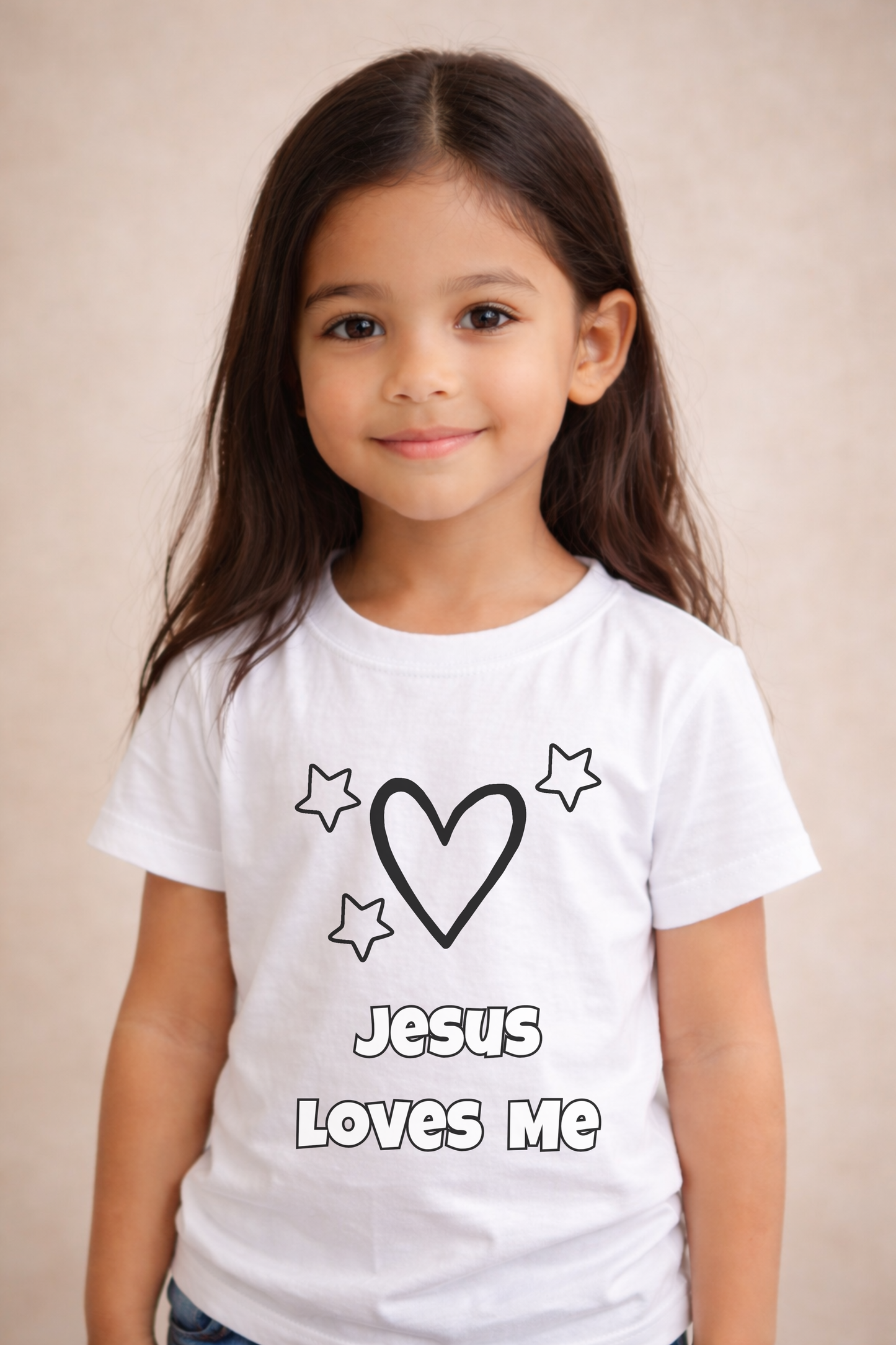 Kids Color Your Own Shirt – Jesus Loves Me (Ages 4–7)